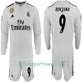 Koszulka Real Madryt BENZEMA 11 Dziecięcy Domowe Koszulki Piłkarskie 2018-2019 Długi Rękaw
